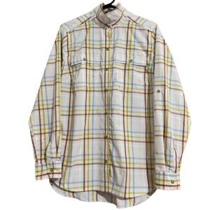 Eddie Bauer Women’s Multi Check Plaid Classic Fit Outdoor Button Down Shirt Sz-L